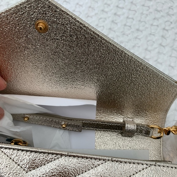 Saint Laurent Medium Gold Envelope Chain Wallet sold t - Picture 14 of 16